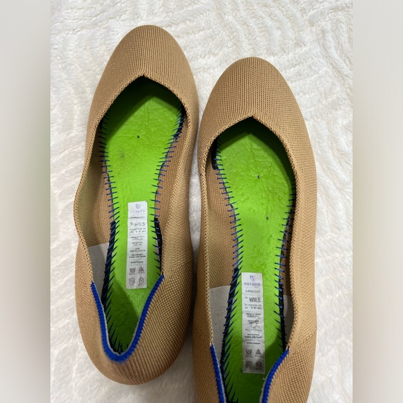 Rothy’s Round Toe Flats Camel Tan Knit Tortoise Sole Women’s Size 11.5 EUC - Picture 8 of 10